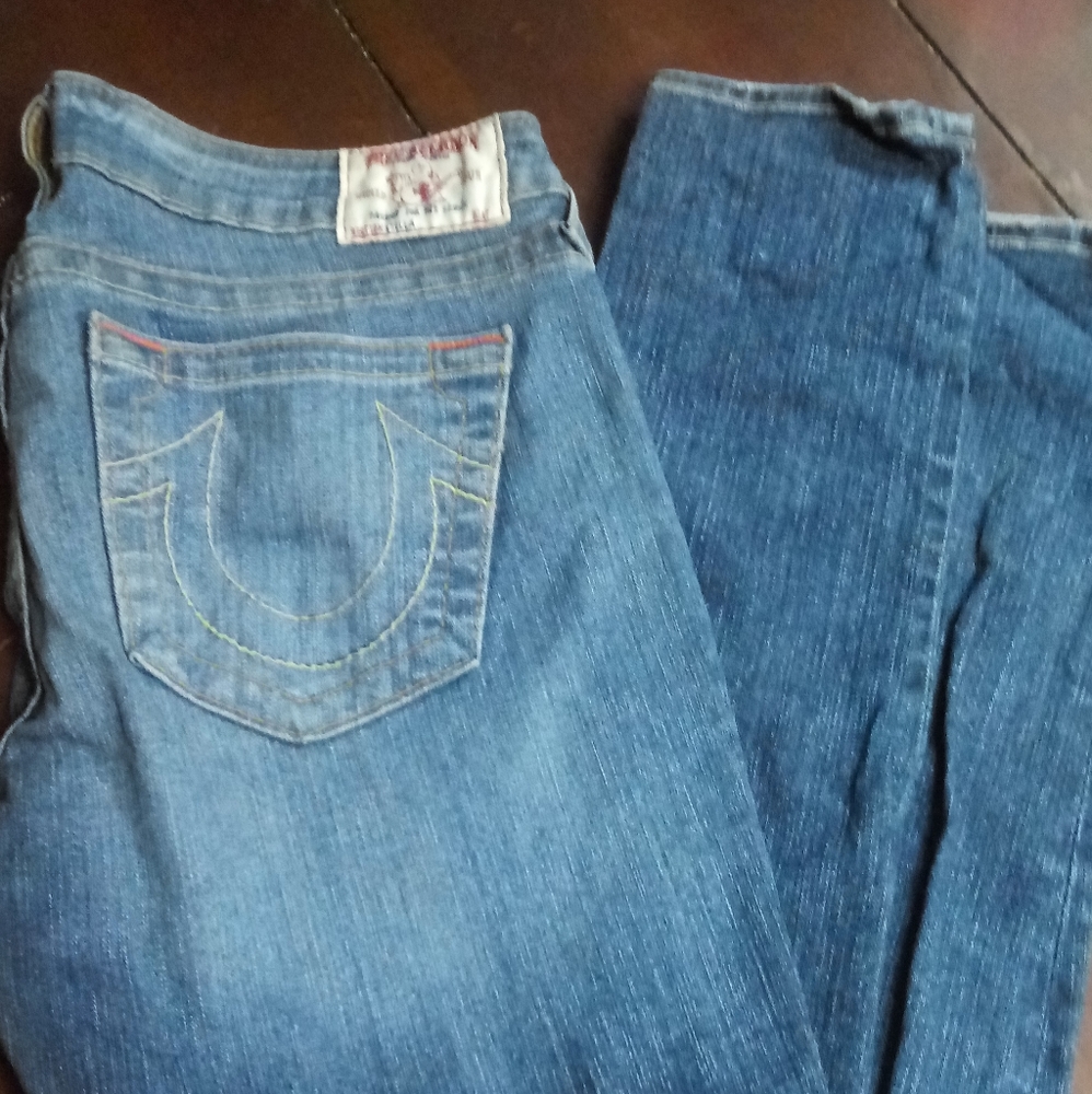 true religion straight leg jeans size 31 woman